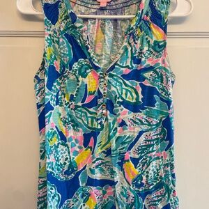 Lilly Pulitzer Colorful Toucan Sleeveless Blouse
